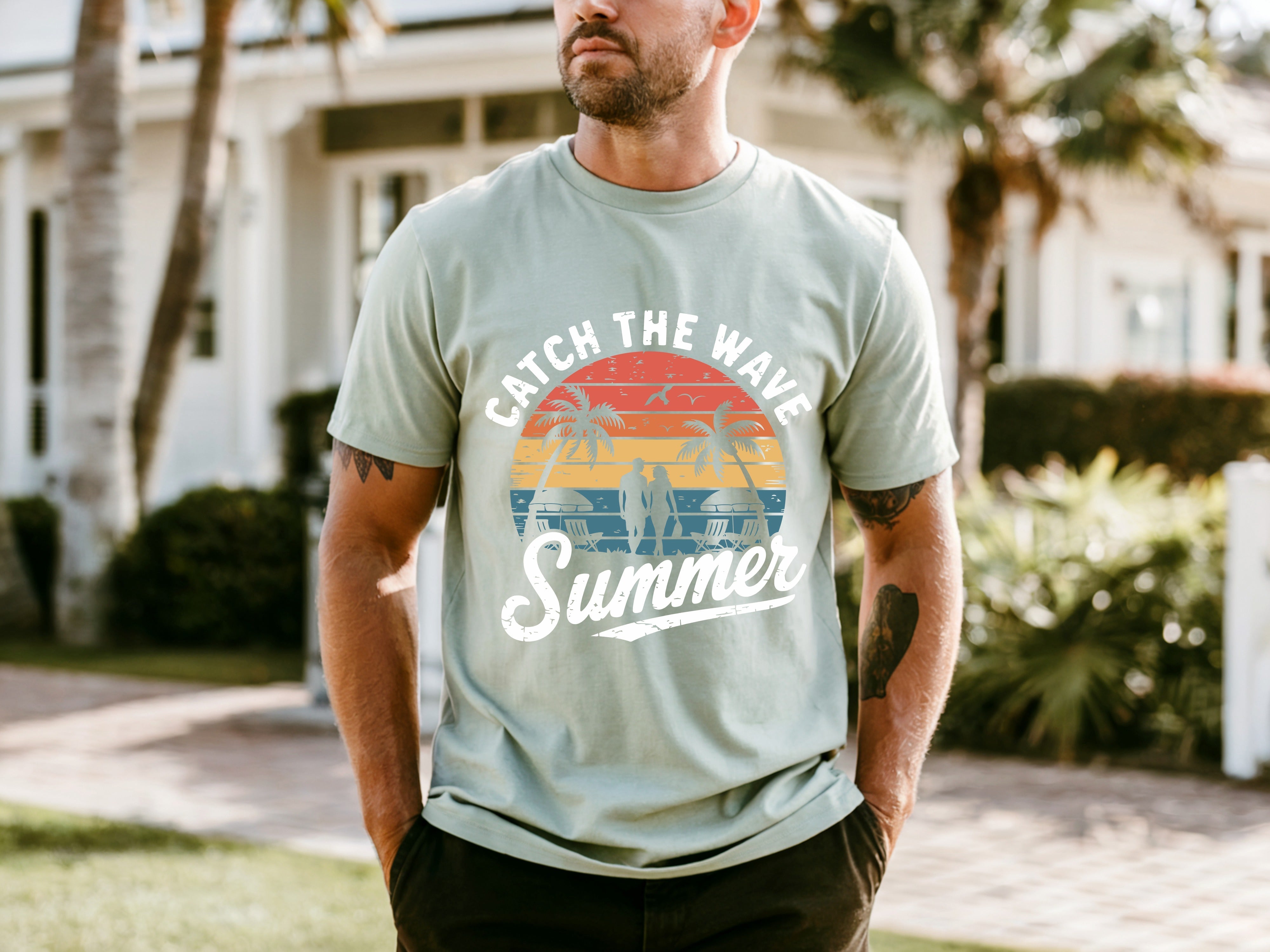 Couple On Vacation Men's casual sports short sleeves