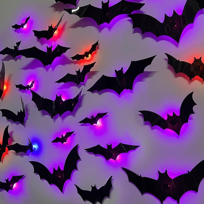 🎁🔥 3D Bat Light Design LED Decorations (contains three sizes: large, medium and small)