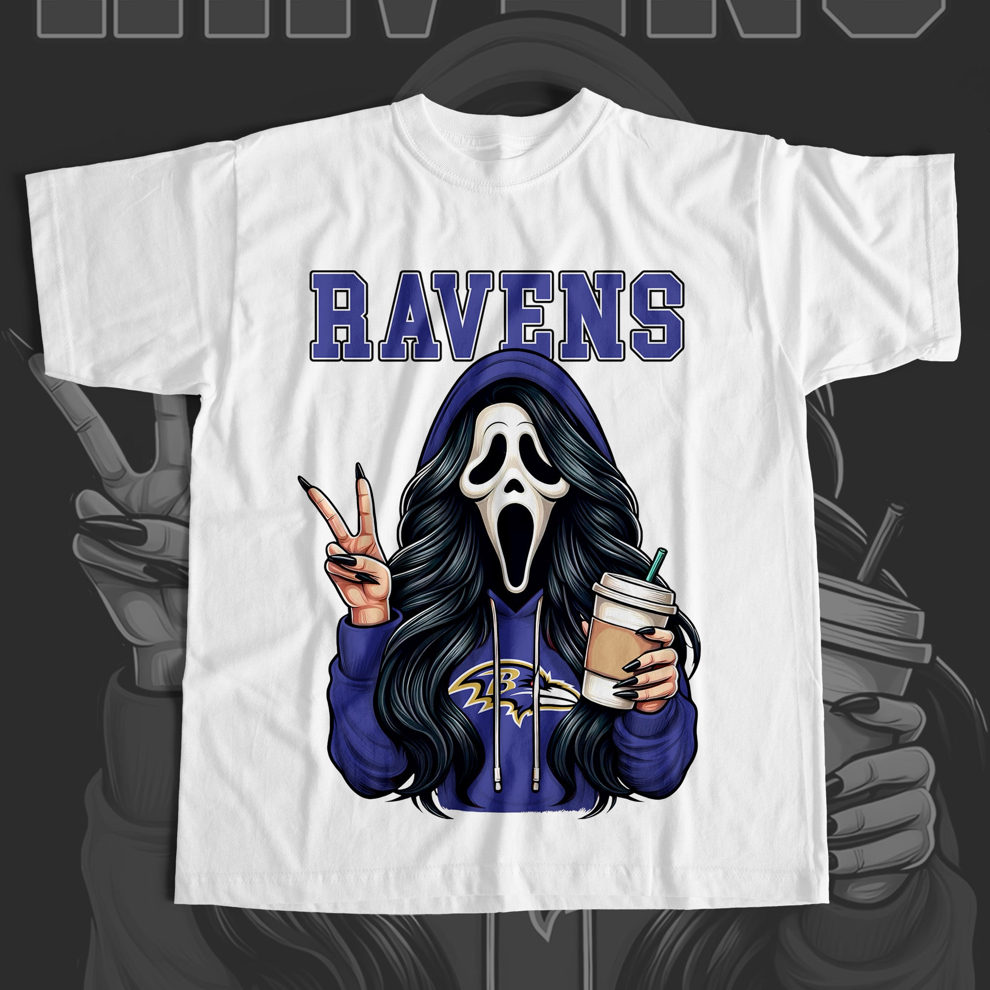 Ghostface Scream RAVENS T-shirt