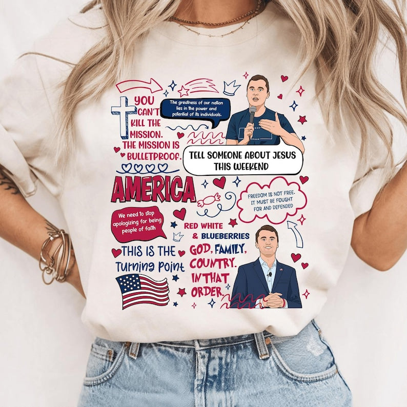 Charlie Kirk Shirt, Red White & Blueberries Charlie Kirk shirt