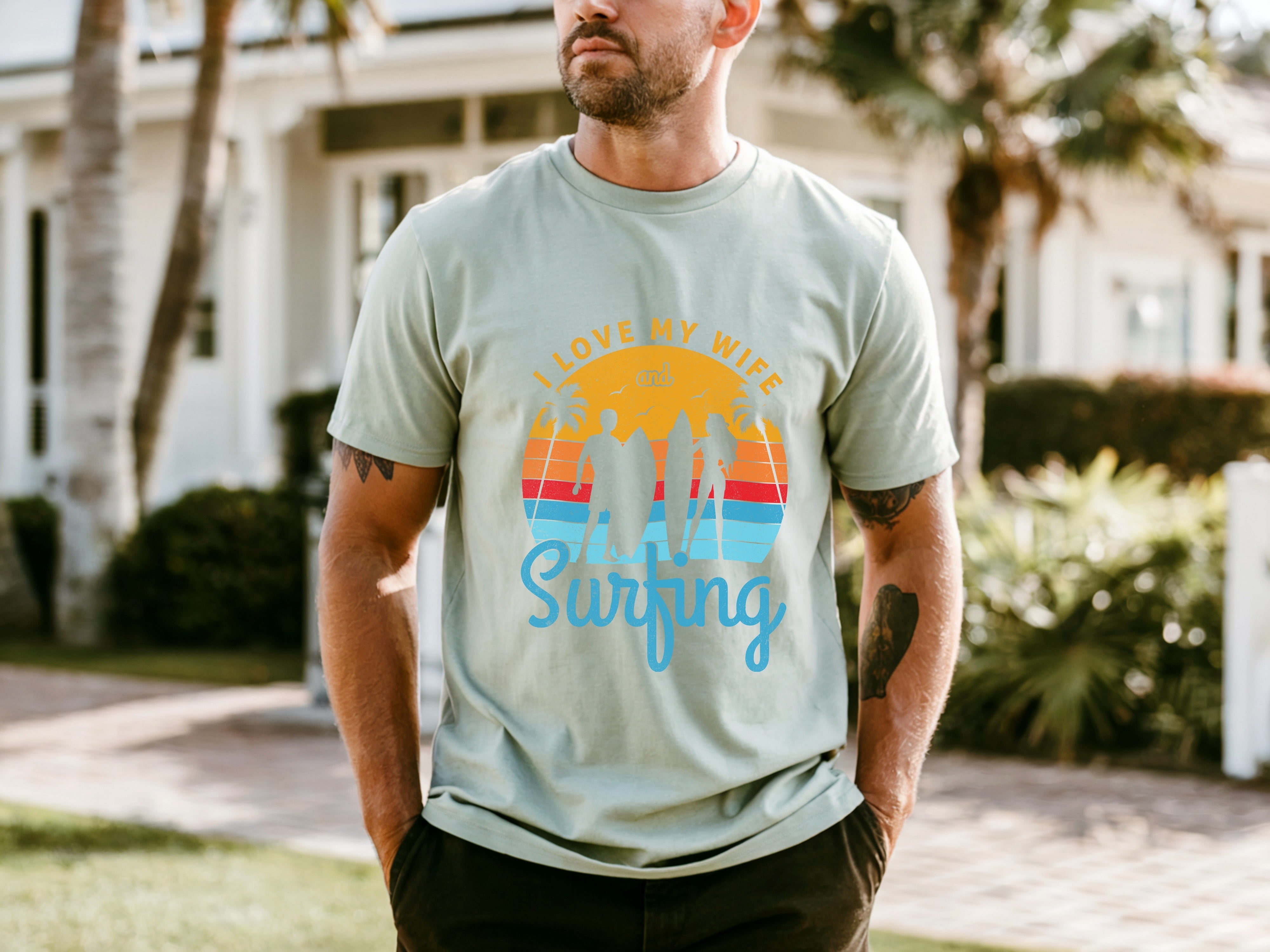 Couple On Vacation Simple Everyday Men's T-shirt