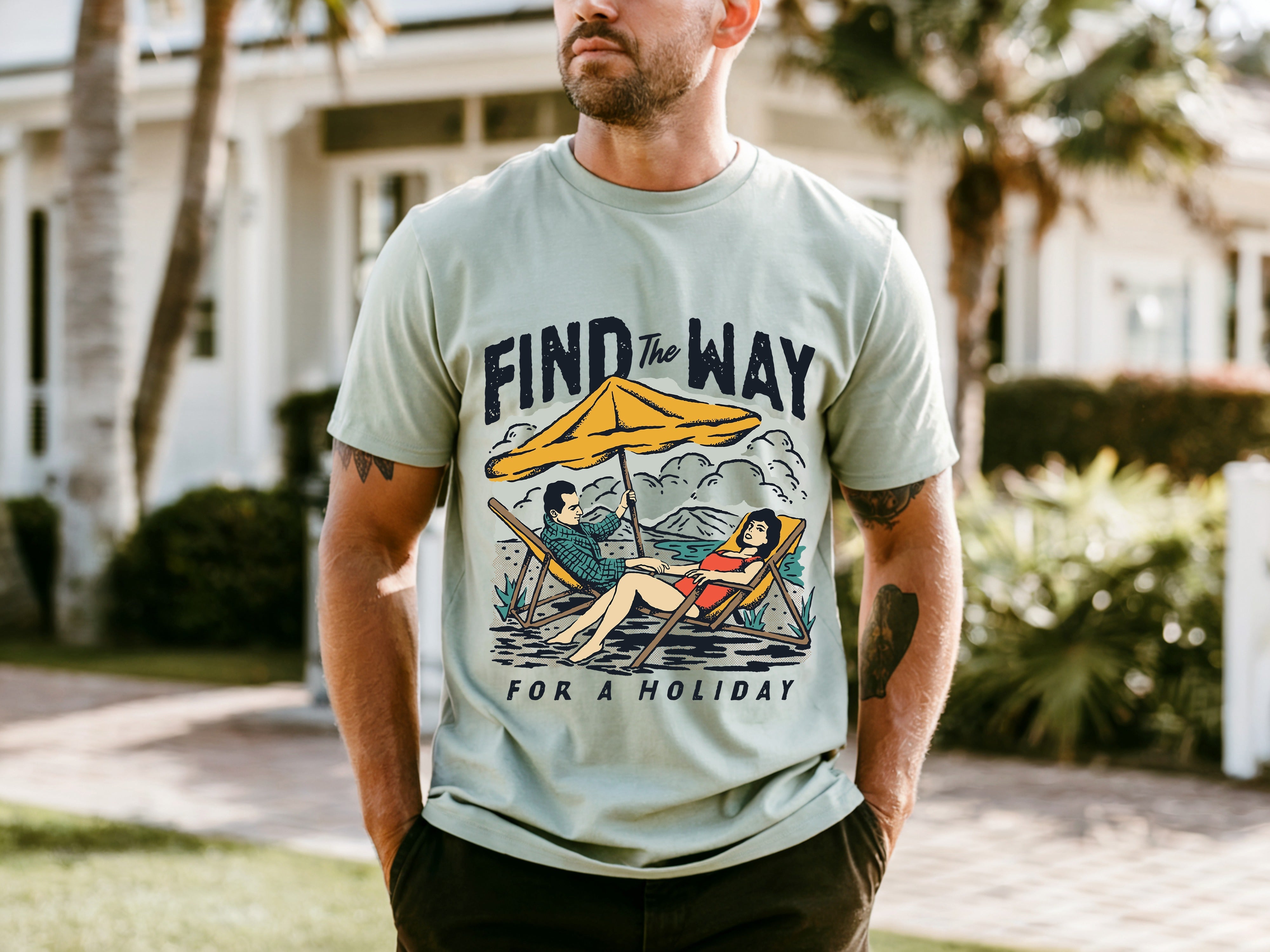 Couple On Vacation Men's Stylish Short Sleeve