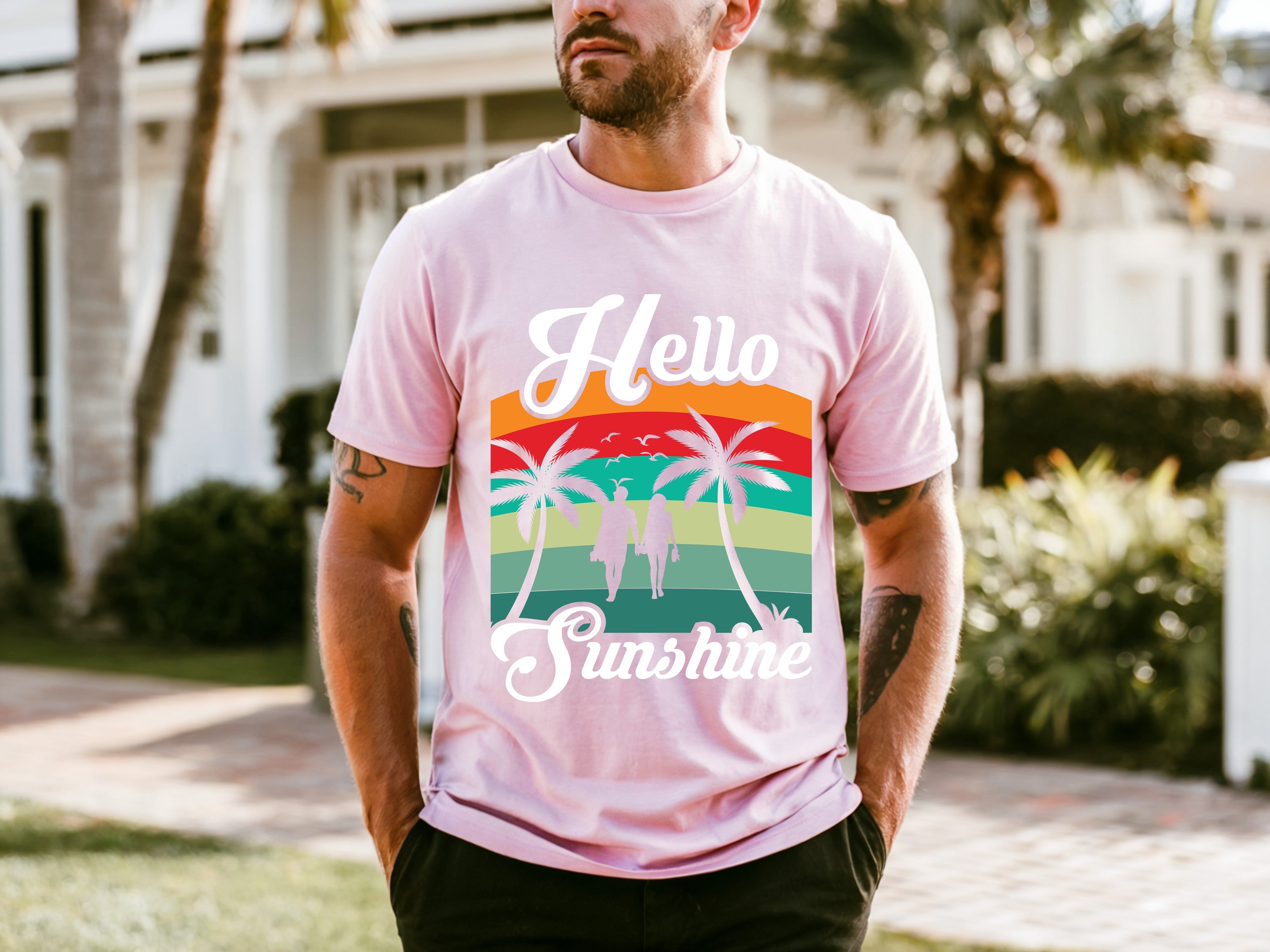 Couple On Vacation Men's Casual Sports Short Sleeves