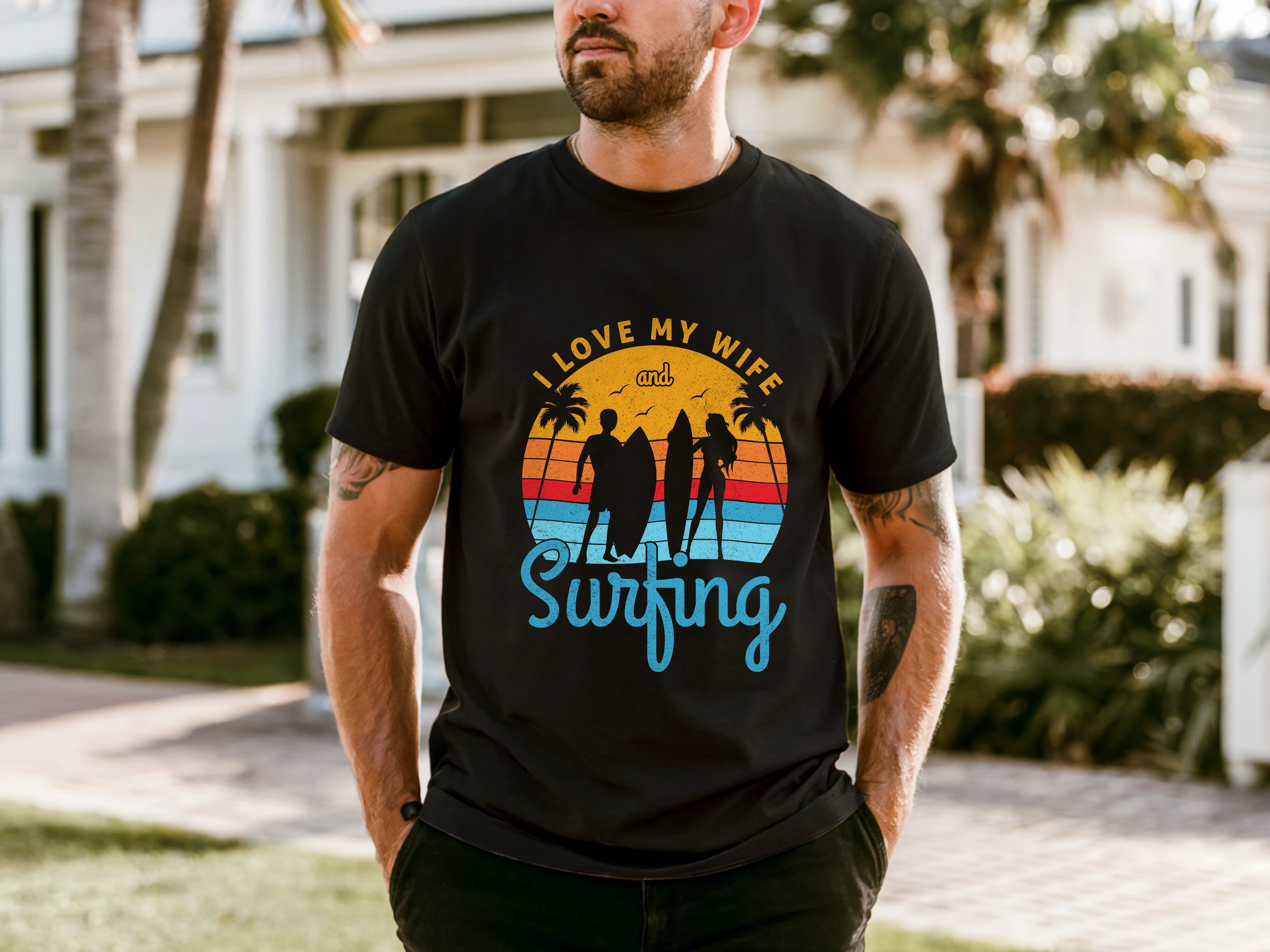 Couple On Vacation Simple Everyday Men's T-shirt