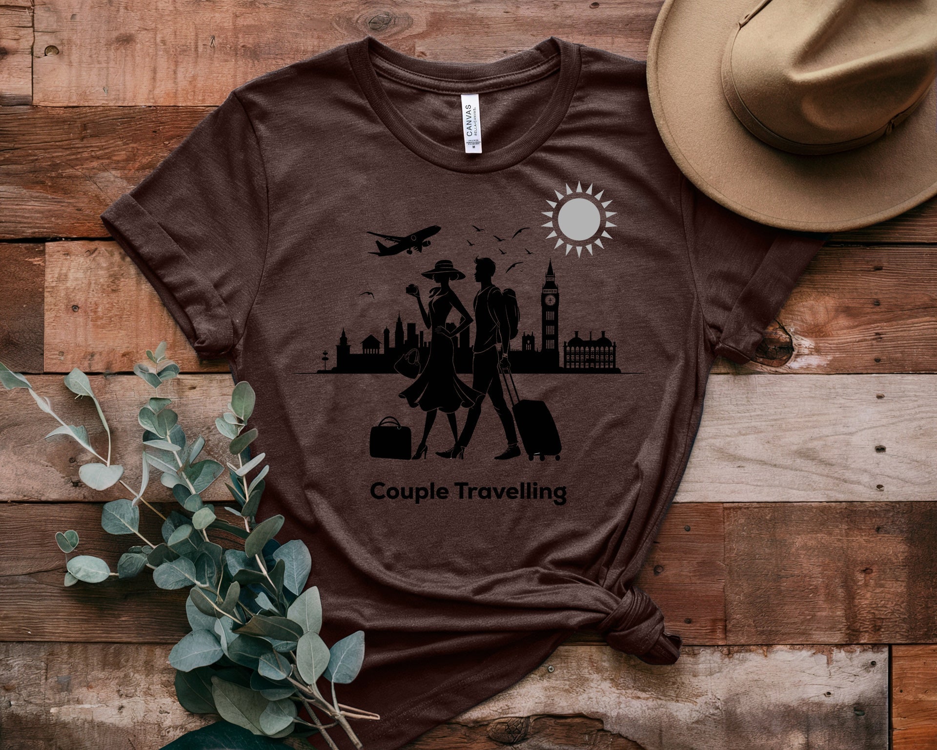 Couple On Vacation Unisex Cotton Slim Short Sleeve