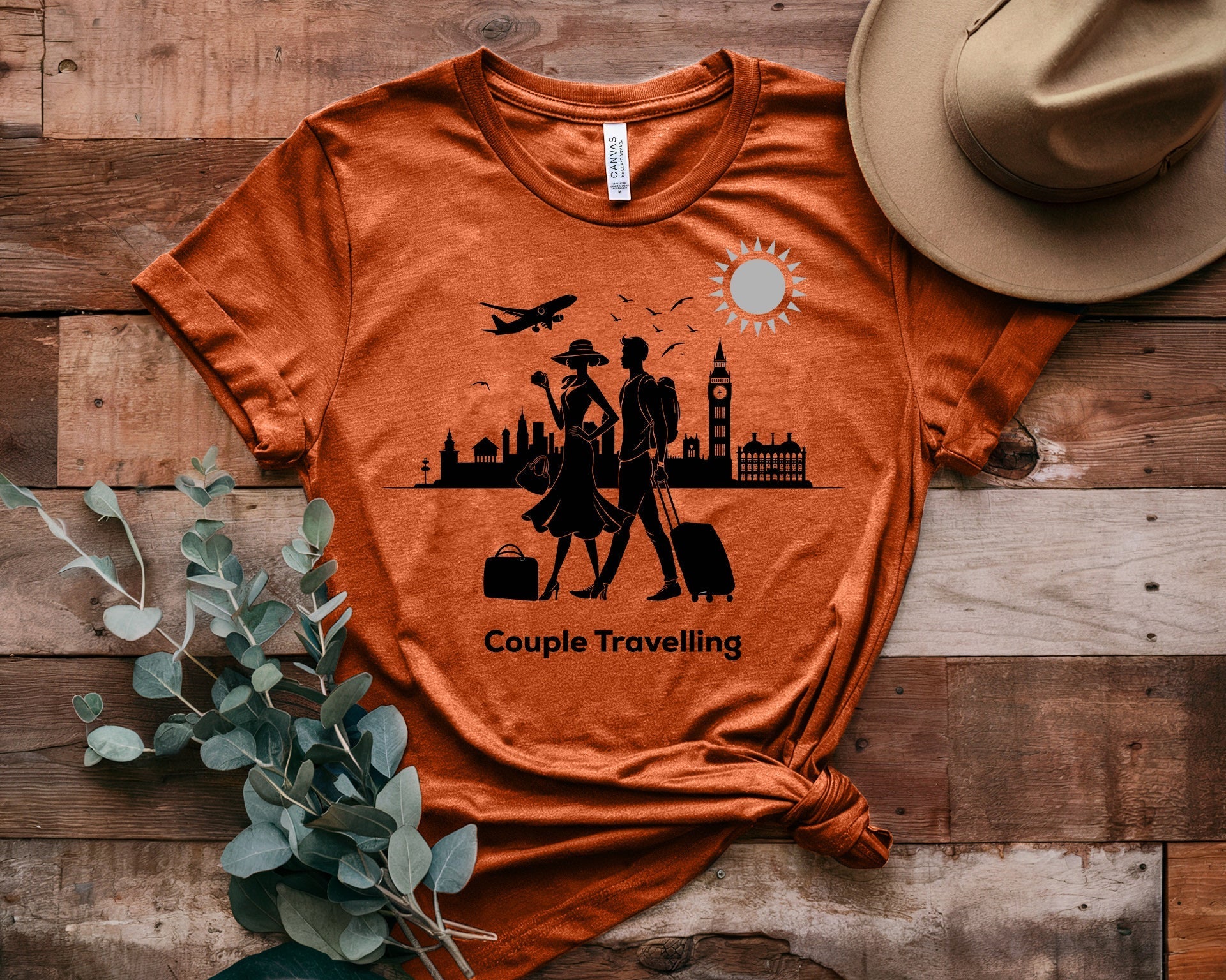 Couple On Vacation Unisex Cotton Slim Short Sleeve