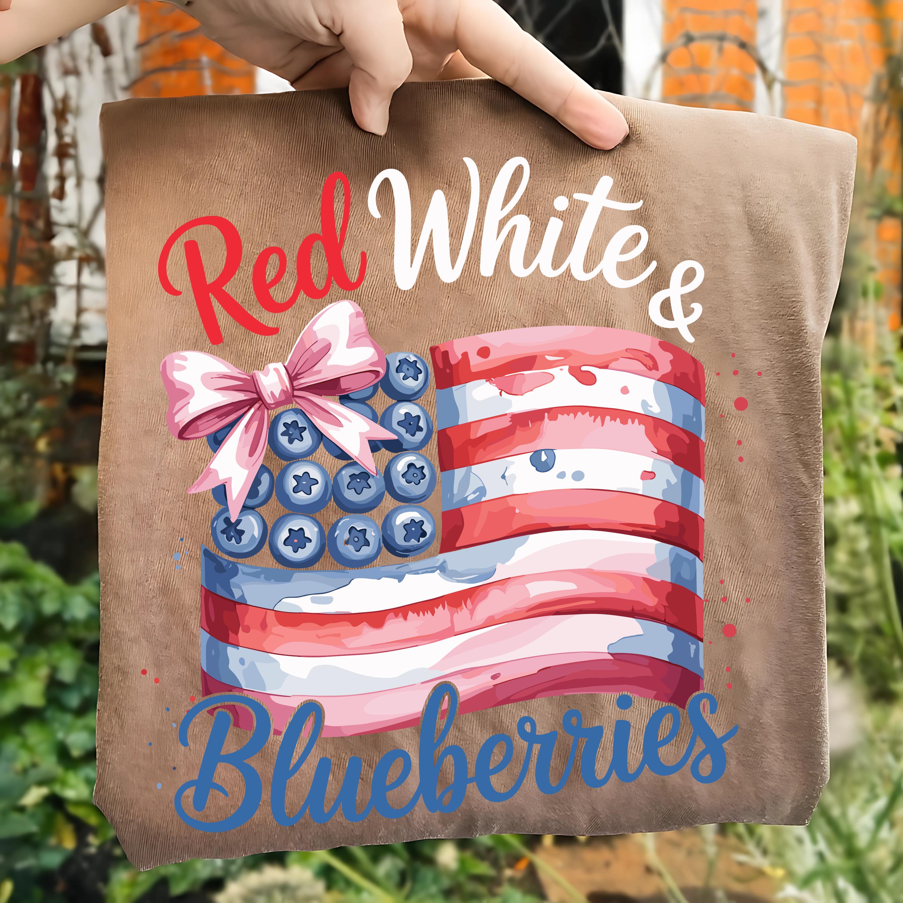 Red White and Blueberries, Funny Patriotic Food Pun Shirt