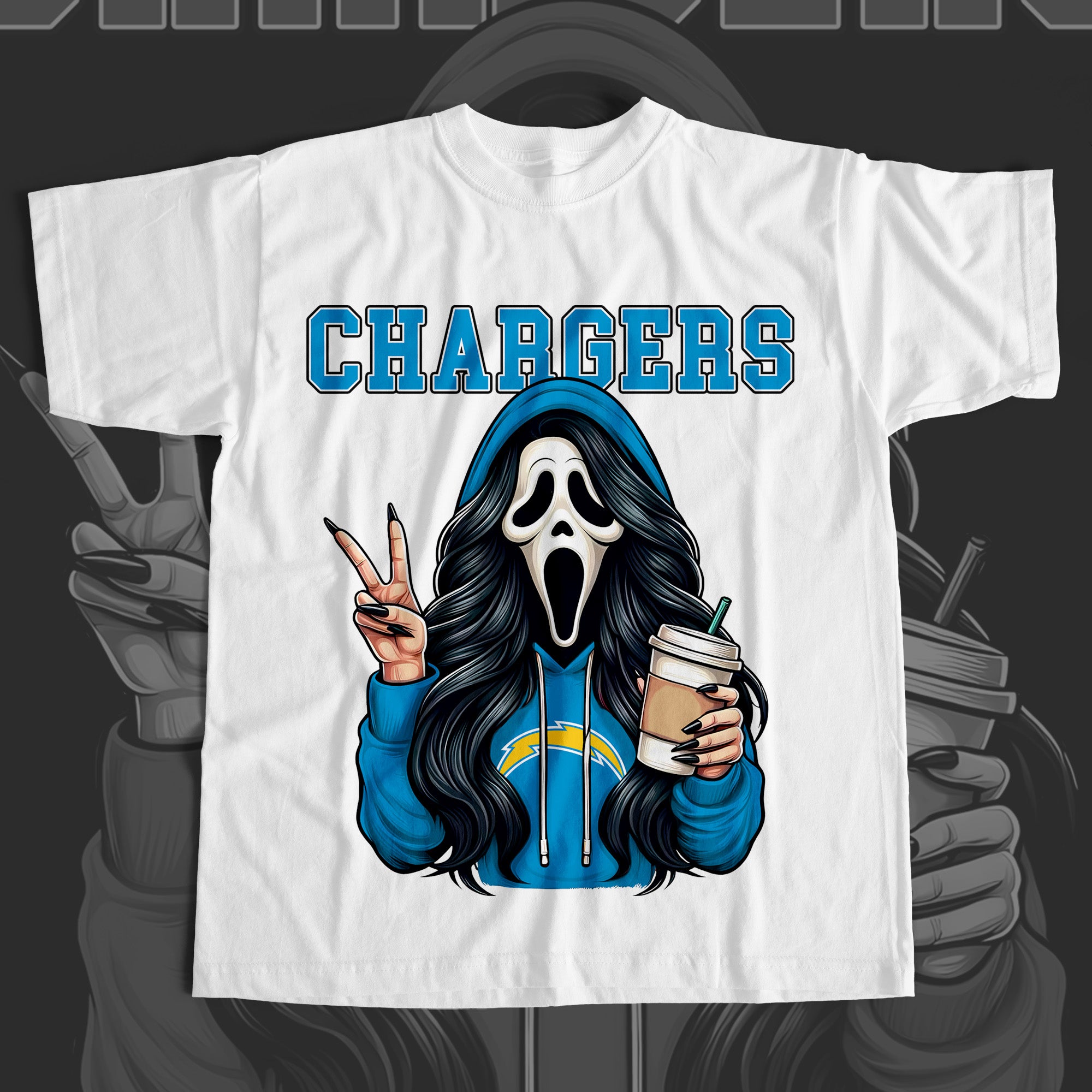 Ghostface Scream CHARGERS T-shirt