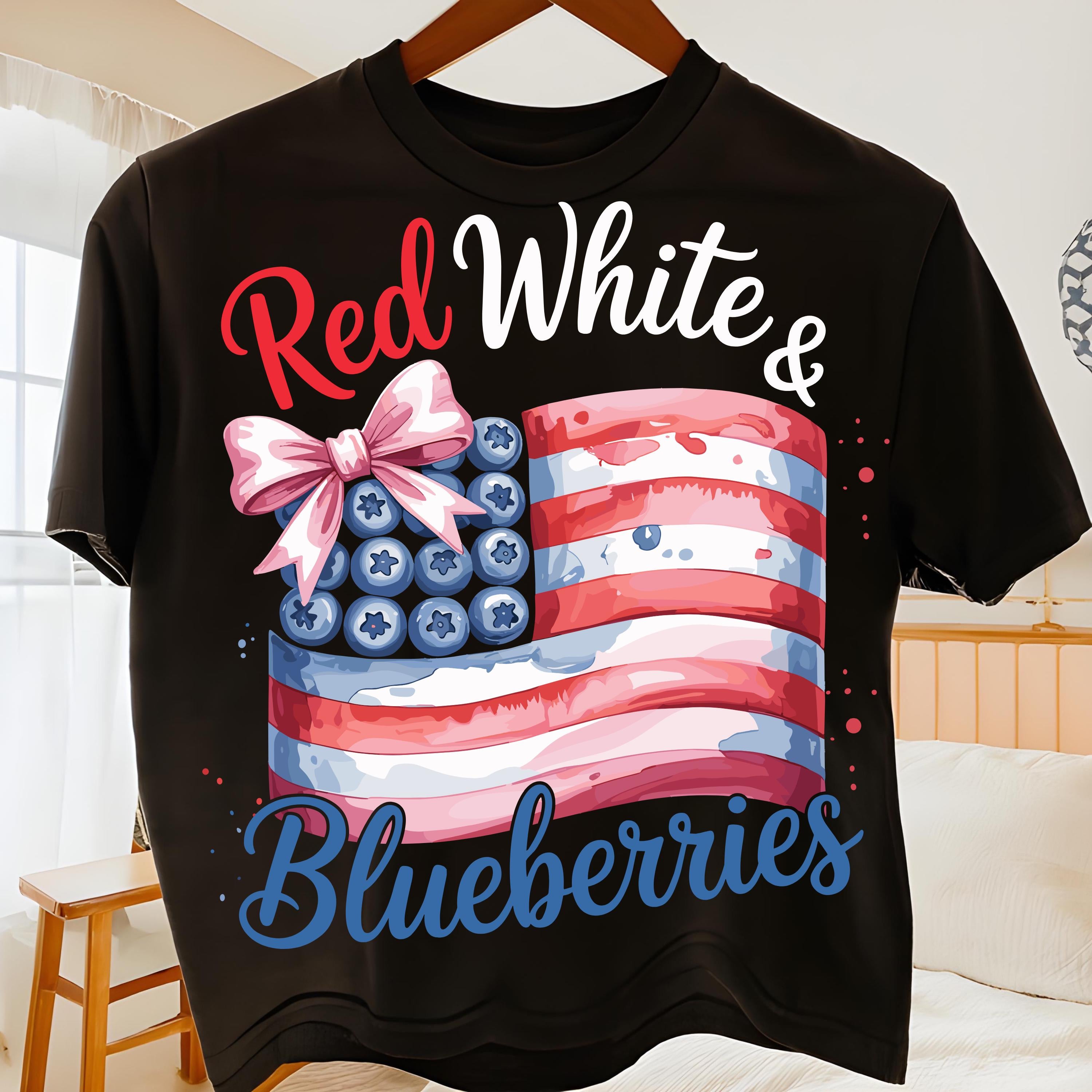 Red White and Blueberries, Funny Patriotic Food Pun Shirt