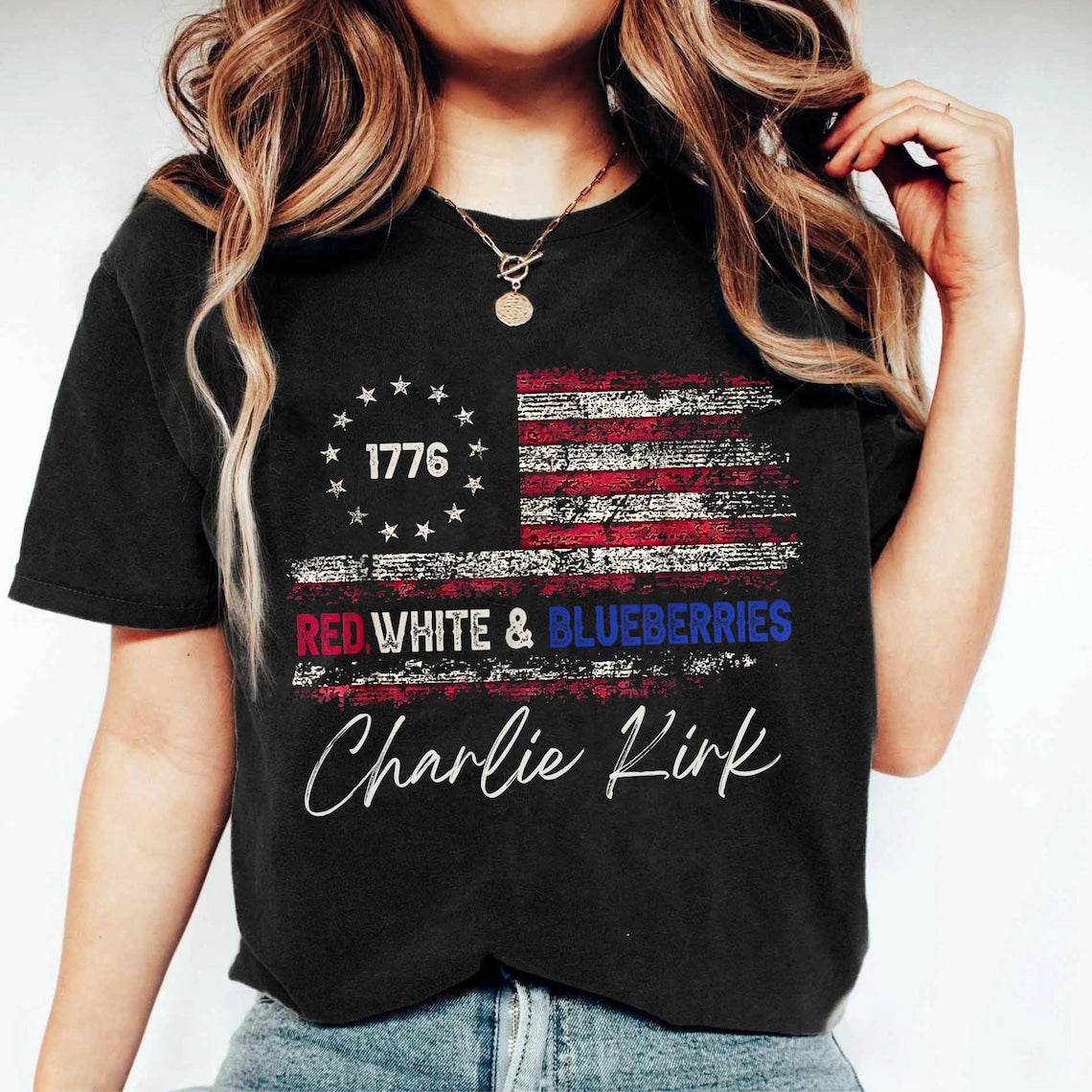 Red White & Blueberries,Charliee Kirkk Freedom T-shirt